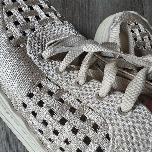 Vince Camuto Jamminna Sneakers Women's Size 6M Summer Knit Golden Platform Bone - Picture 2 of 8